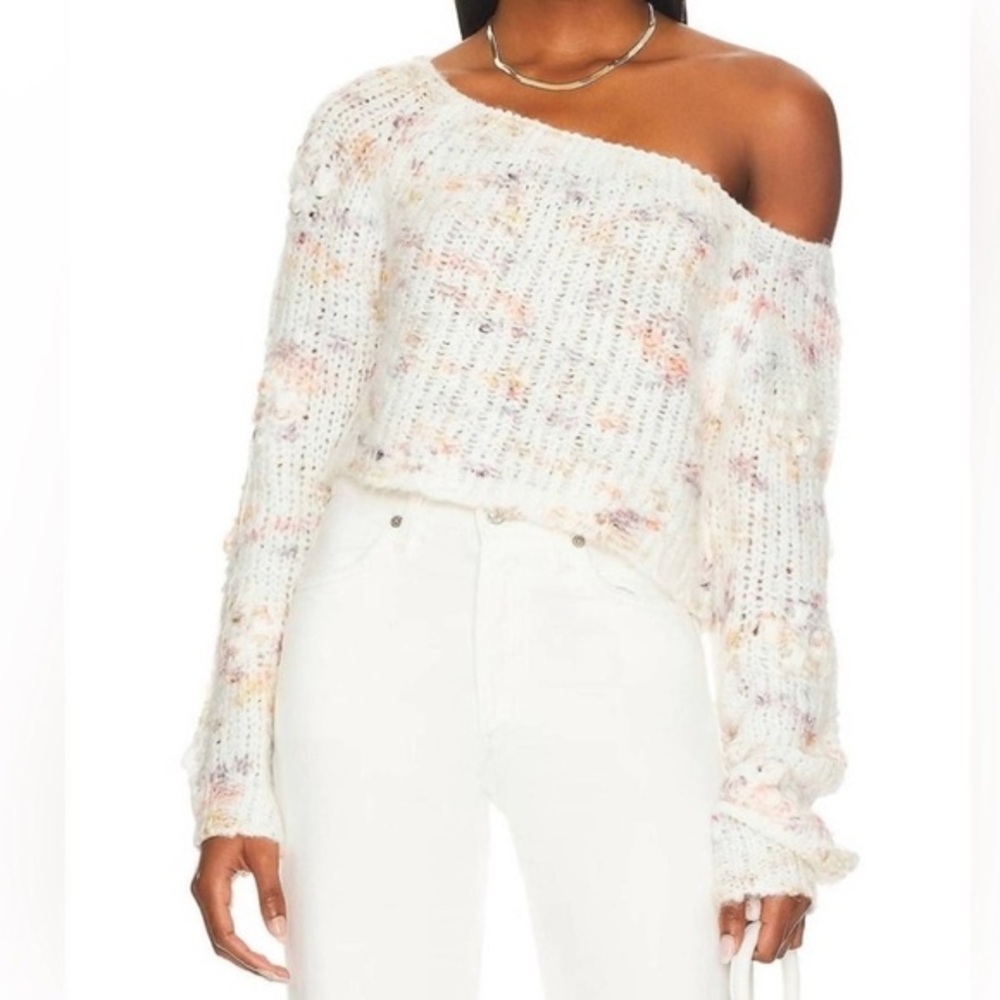 Free people sunset cloud knit cropped sweater